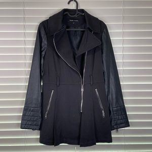 Black rivet trench coat